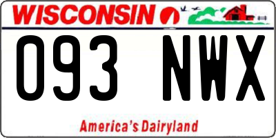 WI license plate 093NWX