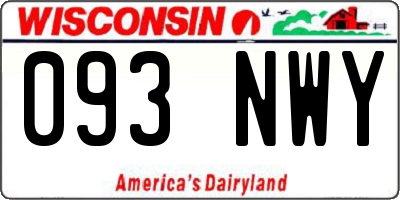 WI license plate 093NWY