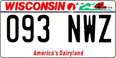 WI license plate 093NWZ