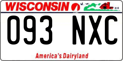 WI license plate 093NXC