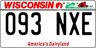 WI license plate 093NXE
