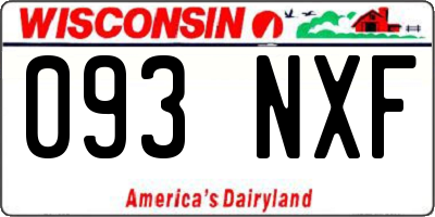 WI license plate 093NXF