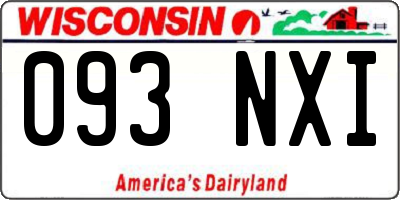 WI license plate 093NXI