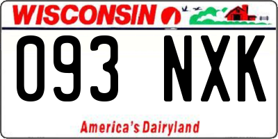 WI license plate 093NXK