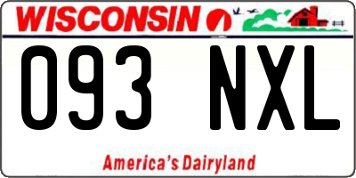 WI license plate 093NXL