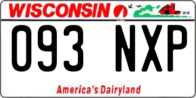 WI license plate 093NXP