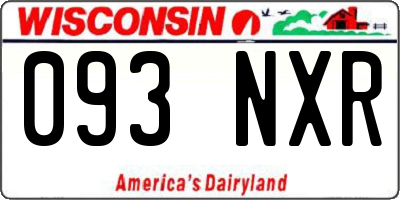 WI license plate 093NXR