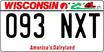 WI license plate 093NXT