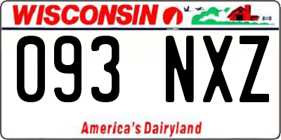 WI license plate 093NXZ