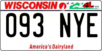 WI license plate 093NYE