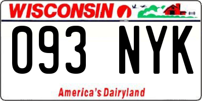 WI license plate 093NYK