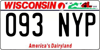WI license plate 093NYP