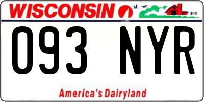 WI license plate 093NYR