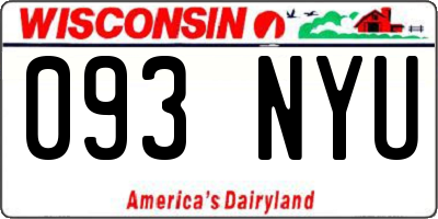 WI license plate 093NYU