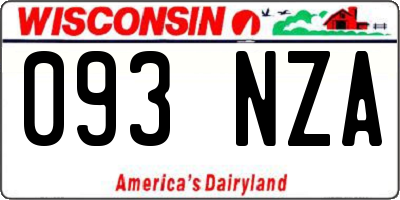 WI license plate 093NZA