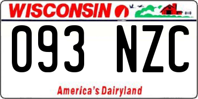 WI license plate 093NZC