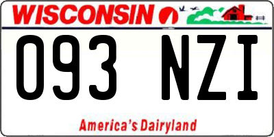 WI license plate 093NZI