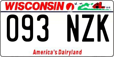 WI license plate 093NZK