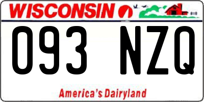 WI license plate 093NZQ