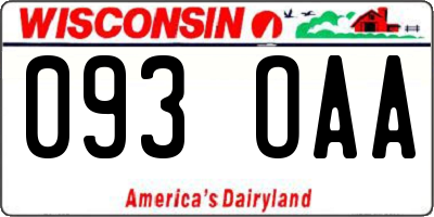 WI license plate 093OAA