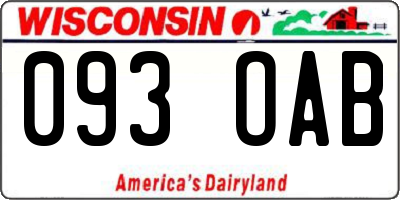WI license plate 093OAB