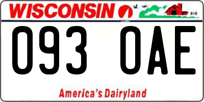 WI license plate 093OAE