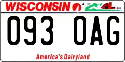 WI license plate 093OAG