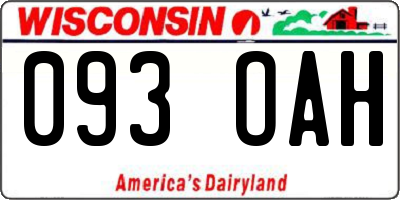 WI license plate 093OAH
