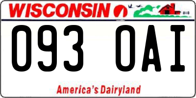 WI license plate 093OAI