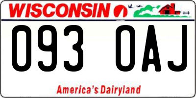 WI license plate 093OAJ