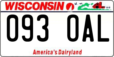 WI license plate 093OAL