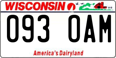 WI license plate 093OAM