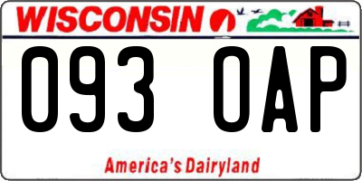 WI license plate 093OAP