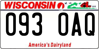 WI license plate 093OAQ