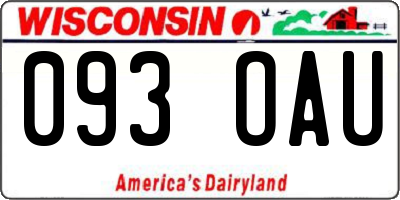 WI license plate 093OAU