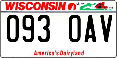 WI license plate 093OAV