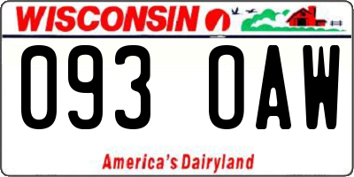WI license plate 093OAW