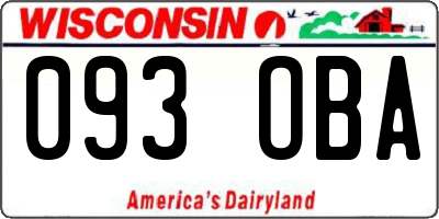 WI license plate 093OBA