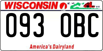 WI license plate 093OBC