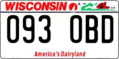WI license plate 093OBD