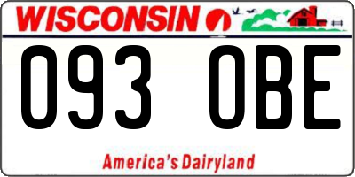 WI license plate 093OBE