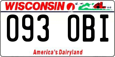 WI license plate 093OBI