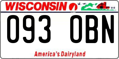 WI license plate 093OBN