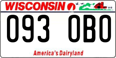 WI license plate 093OBO