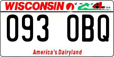 WI license plate 093OBQ