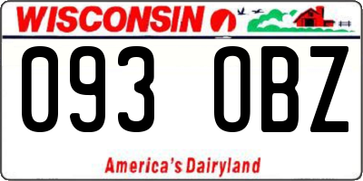 WI license plate 093OBZ