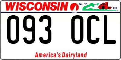 WI license plate 093OCL