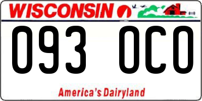 WI license plate 093OCO