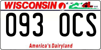 WI license plate 093OCS
