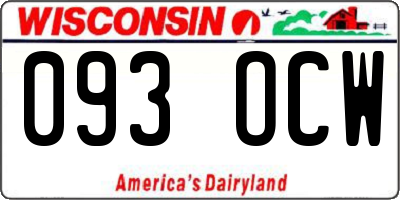 WI license plate 093OCW